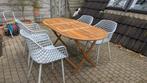 Tuintafel inklapbaar 160x85x75 cm massief acaciahout, Tuin en Terras, Tuinsets en Loungesets, Ophalen, Nieuw, Eettafel