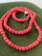 Antiek bloedkoraal collier gouden slot, Sieraden, Tassen en Uiterlijk, Antieke sieraden, Verzenden, Goud, Ketting
