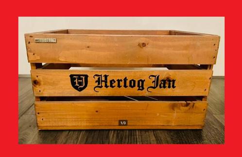 Houten Hertog Jan fietskrat incl montageset 45x33x25cm, Fietsen en Brommers, Fietsaccessoires | Fietsmanden, Nieuw, Fietskrat