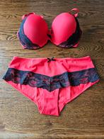 Lingerie Setje rood/zwart BH 75E met Slip en Hipster 36/38, Bonprix, Ophalen of Verzenden, Rood, Setje