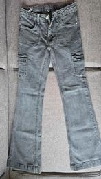 Spijerbroek zwart/grijs, flared Jeans met zakken Maat 152, Ophalen, Meisje, Broek