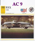 Ac9 autokaart buick y - job ( 1938 ) afmeting 14 cm x 14 cm, Ophalen of Verzenden, Zo goed als nieuw, Auto's