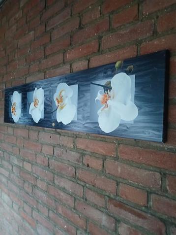 Ontluikende bloem op canvas! 1.20mtr.x 0,25 cm. beschikbaar voor biedingen