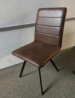 2 Bruine Eetkamerstoelen met Leer-look, Huis en Inrichting, Stoelen, Ophalen, Gebruikt, Twee, Bruin