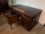 Antiek Jan Frantzen bureau 90x180 cm met stoel, Ophalen, Gebruikt, Bureau