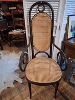 Zeldzame Thonet 'Lange Jan' Stoel webbing antiek oud hout, Huis en Inrichting, Ophalen, Riet of Rotan, Gebruikt, Bruin