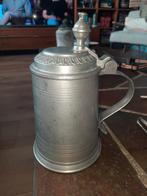 Antieke tinnen drinkkan met deksel 1820, Antiek en Kunst, Antiek | Tin, Ophalen of Verzenden