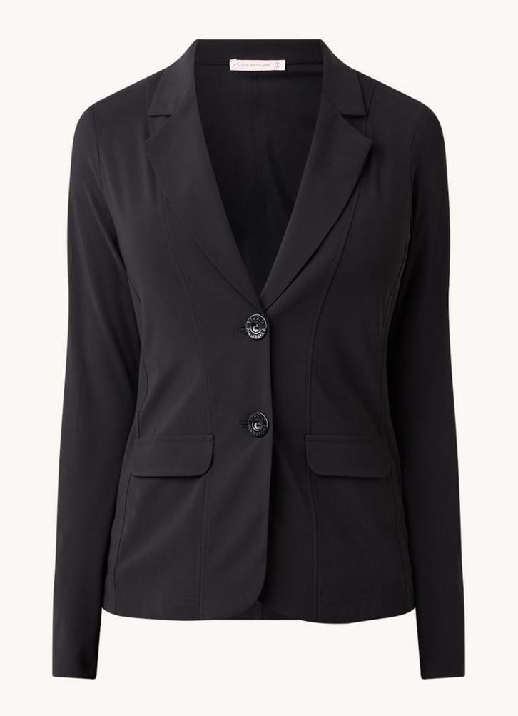 Studio anneloes clean blazer XXL zwart travelstof, Kleding | Dames, Jasjes, Kostuums en Pakken, Zo goed als nieuw, Maat 46/48 (XL) of groter