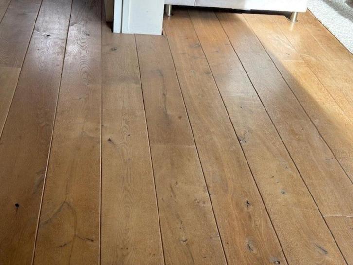 massief eiken houten vloer, Doe-het-zelf en Verbouw, Vloerdelen en Plavuizen, Gebruikt, Vloerdelen of -planken, Hout, 150 cm of meer