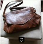 Dames hand schoudertas tuigleer,cognac kleur, Ophalen of Verzenden, Zo goed als nieuw, Bruin, Handtas