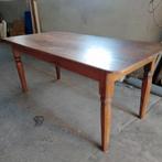 Antieke heel oude mahonie houten tafel doorleefd tafelblad, Ophalen of Verzenden
