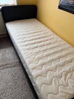 Slattum bed 90x200 + koudschuim matras, Huis en Inrichting, Ophalen, 90 cm, Eenpersoons, Zwart