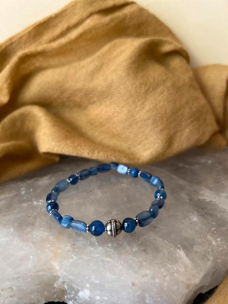 Kyaniet beschermt intuïtie hoge trilling eigenwaarde uniek, Sieraden, Tassen en Uiterlijk, Armbanden, Nieuw, Zilver, Blauw, Met bedels of kralen