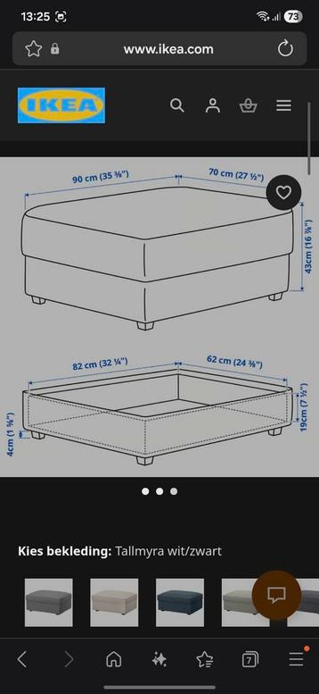 Twee Ikea Kivik hockers lichtgrijs - afbeelding 6