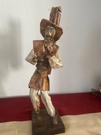 Mexicaans papier-maché beeld van man met hout, Antiek en Kunst, Ophalen of Verzenden