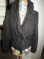 C1078 Josephine & Co mt 38 jasje blouse zwart metaal, Maat 38/40 (M), Josephine & Co, Verzenden, Zwart