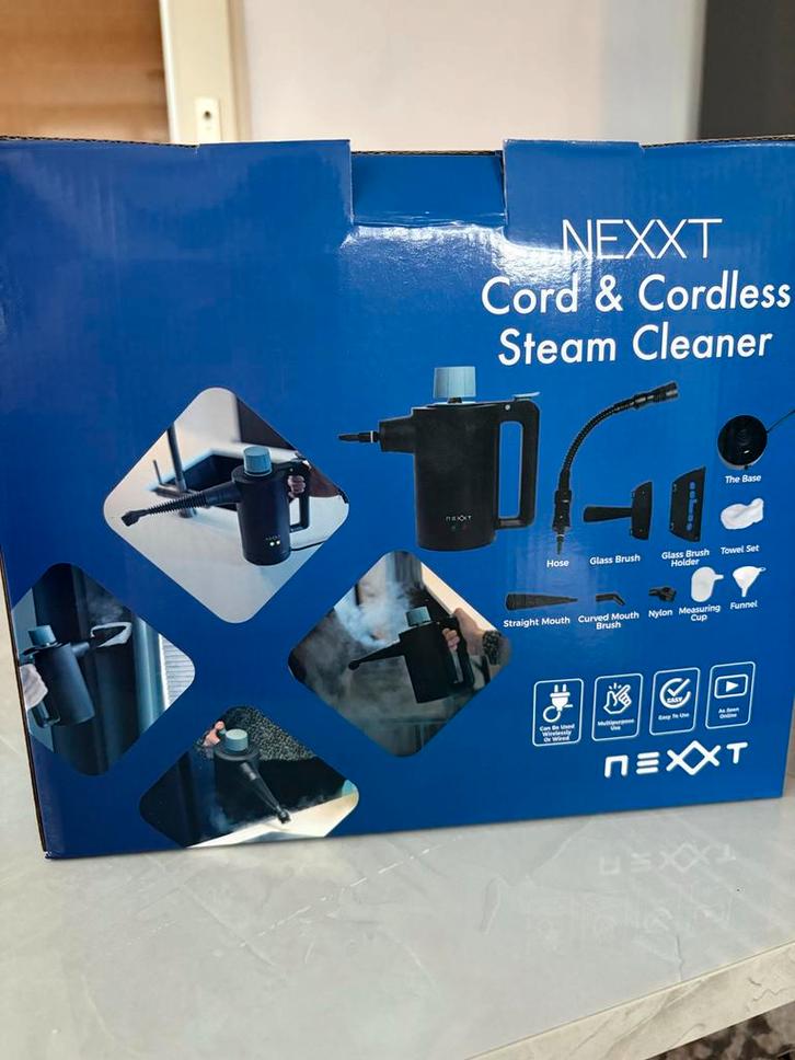 NEXXT Stoomreiniger - Cord & Cordless, Witgoed en Apparatuur, Stofzuigers, Nieuw, Overige typen, 1200 tot 1600 watt, Reservoir