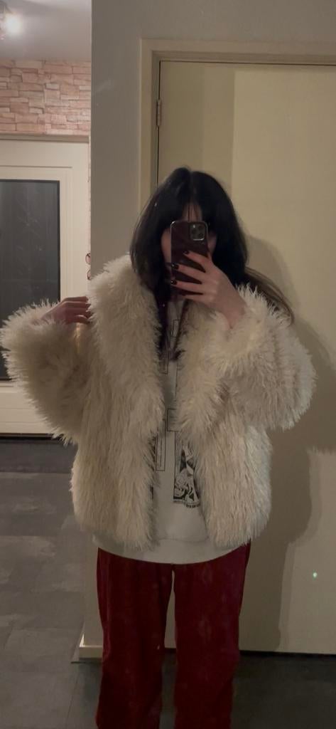 Witte Jas - Zachte Faux Fur, Ophalen of Verzenden, Nieuw, Maat 38/40 (M), Wit