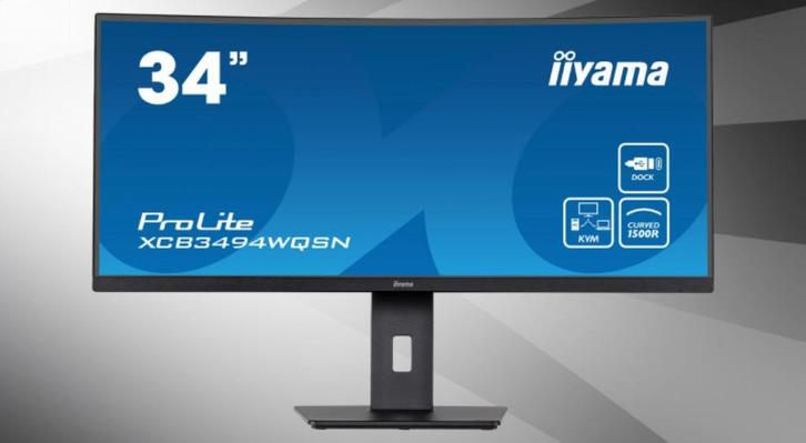 Iiyama ProLite XCB3494WQSN-B5 Zwart, Computers en Software, Monitoren, Zo goed als nieuw, 60 Hz of minder, DisplayPort, HDMI, USB-C