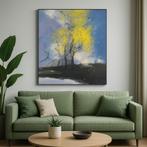 Origineel schilderij – Abstract landschap met boom, Ophalen of Verzenden