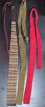 vintage gebreide jaren 70 stropdassen, Verzenden, Gedragen, Overige kleuren, Met patroon