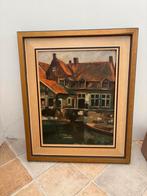 Schilderij met lijst - huis aan het water, Antiek en Kunst, Kunst | Schilderijen | Klassiek, Ophalen