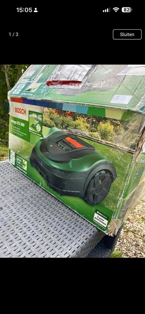Bosch xs300 met garage NIEUW, Tuin en Terras, Grasmaaiers, Nieuw, Elektrische grasmaaier, Minder dan 30 cm, Ophalen of Verzenden