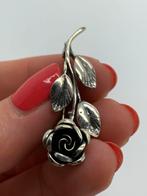T938 Prachtige zilveren teka broche roosje, Sieraden, Tassen en Uiterlijk, Antieke sieraden, Ophalen of Verzenden, Zilver, Broche
