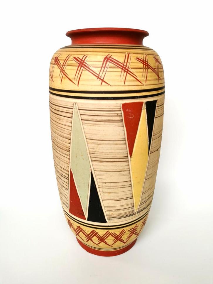 Grote Akru Klinker retro Mid Century Germany vloer vaas, Antiek en Kunst, Antiek | Keramiek en Aardewerk, Verzenden