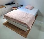 Nieuw en compleet NORDLI Ikea bed (140 x 200) met vloerkleed, 140 cm, Wit, Zo goed als nieuw, Ophalen