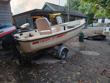 Terhi 385 boot met Yamaha 8pk, fishfinder en trailer beschikbaar voor biedingen