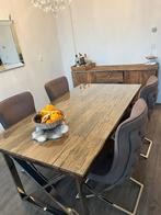Eettafel 180 cm incl. 4 gratis stoelen, Ophalen, Gebruikt, 50 tot 100 cm, Vijf personen of meer