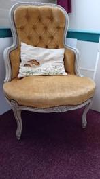 Brocante antiek gecapitonneerd stoeltje fauteuiltje, Ophalen