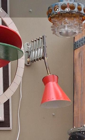 Vintage Rode Schaar Lamp Hala Zeist sterrenserie nieuw kabel beschikbaar voor biedingen