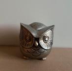 Zilveren uil beeldje met glitters, Verzamelen, Beelden en Beeldjes, Verzenden, Zo goed als nieuw, Dier
