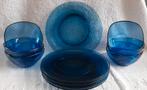Vintage Vereco France 11-delige set - Blauw, Antiek en Kunst, Antiek | Glas en Kristal, Ophalen of Verzenden