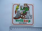 sticker WELKOOP vintage winkel agrarisch dieren strip retro, Verzamelen, Stickers, Verzenden