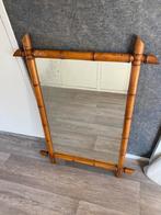 Antieke Franse faux-bamboe spiegel XL, Ophalen, Rechthoekig