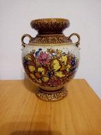 Vintage vaas met bloemen motief, Ophalen of Verzenden
