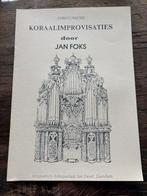 Koraalimprovisaties door Jan Foks - Orgelmuziek, Orgel, Klassiek, Ophalen of Verzenden, Zo goed als nieuw