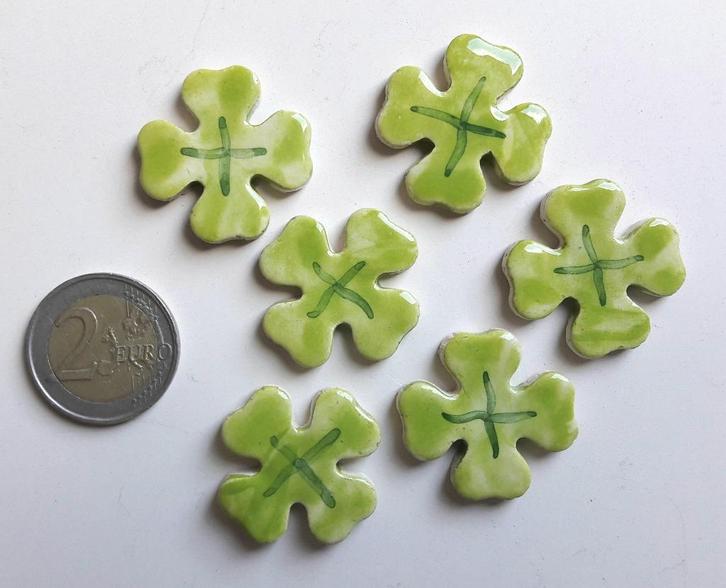 Mozaïek steentjes handgemaakte keramiek klavertjesvier, E3, Hobby en Vrije tijd, Knutselen, Nieuw, Materiaal, Ophalen of Verzenden