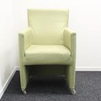 Bert Plantagie -  Fauteuil - Groen leer - Verrijdbaar, Gebruikt, Minder dan 75 cm, Leer, Ophalen of Verzenden