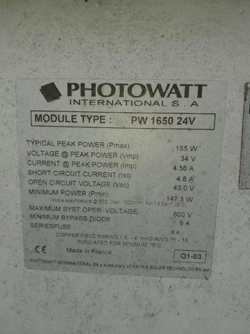 Hobby zonnepanelen moeten nieuwe kabels aan photowatt PW1650 beschikbaar voor biedingen