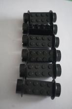 Set van 6 zwarte Lego trein wielen, Kinderen en Baby's, Speelgoed | Duplo en Lego, Ophalen of Verzenden, Gebruikt, Losse stenen