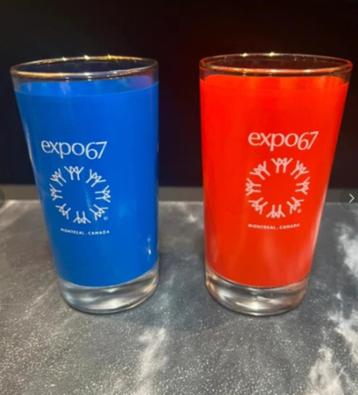 Set van 2 glazen Expo 67 Montreal Canada beschikbaar voor biedingen