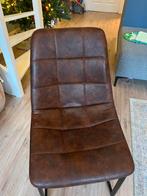 Cognac Bruine Kunstleren Stoel, Ophalen, Gebruikt, Bruin