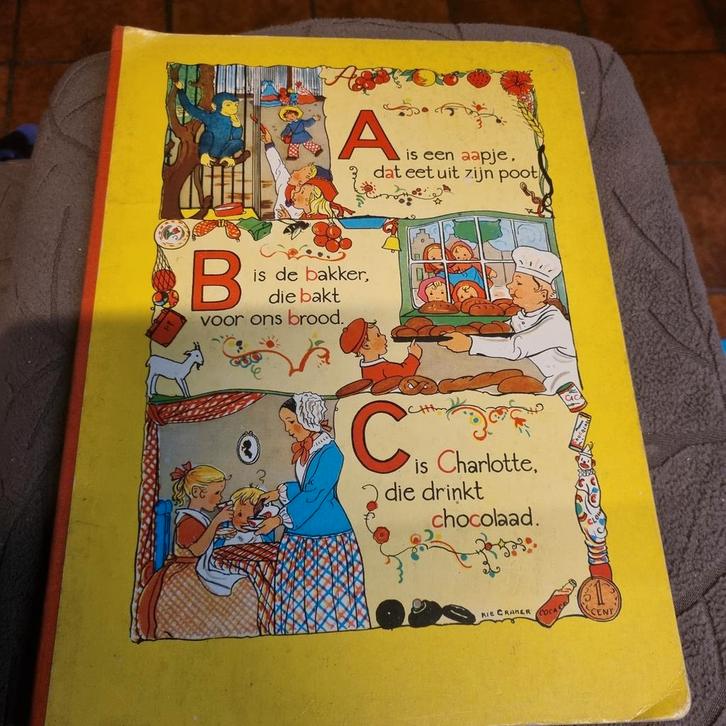 Oud kinderboek met ABC illustraties, Boeken, Kinderboeken | Jeugd | onder 10 jaar, Gelezen, Sprookjes, Ophalen of Verzenden