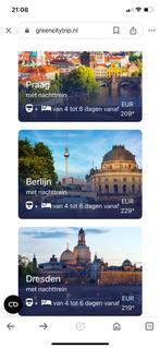 Voucher treinreis Praag, Dresden of Berlijn 2p, Tickets en Kaartjes, Nederland, Trein