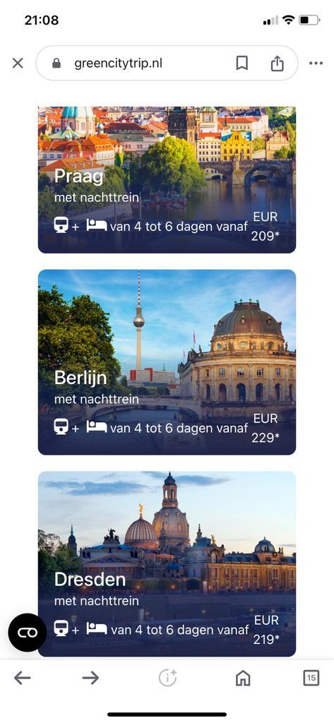 Voucher treinreis Praag, Dresden of Berlijn 2p, Tickets en Kaartjes, Trein, Bus en Vliegtuig, Trein, Nederland