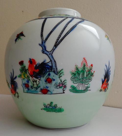 Qianlong Periode -Chinese Porcelein Buik- Vaas-Rooster/Haan, Antiek en Kunst, Antiek | Porselein, Verzenden